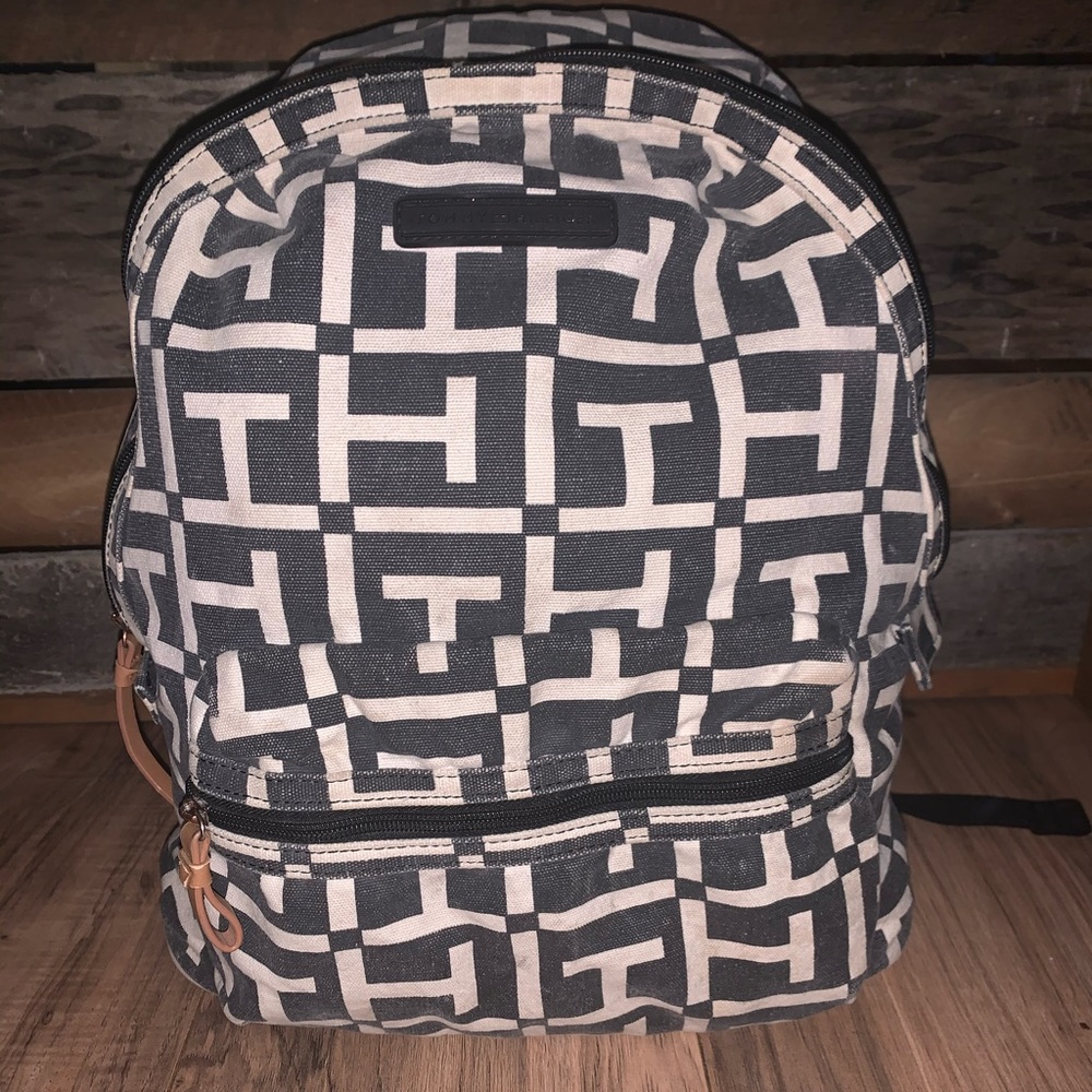 Tommy Hilfiger Black and White Backpack